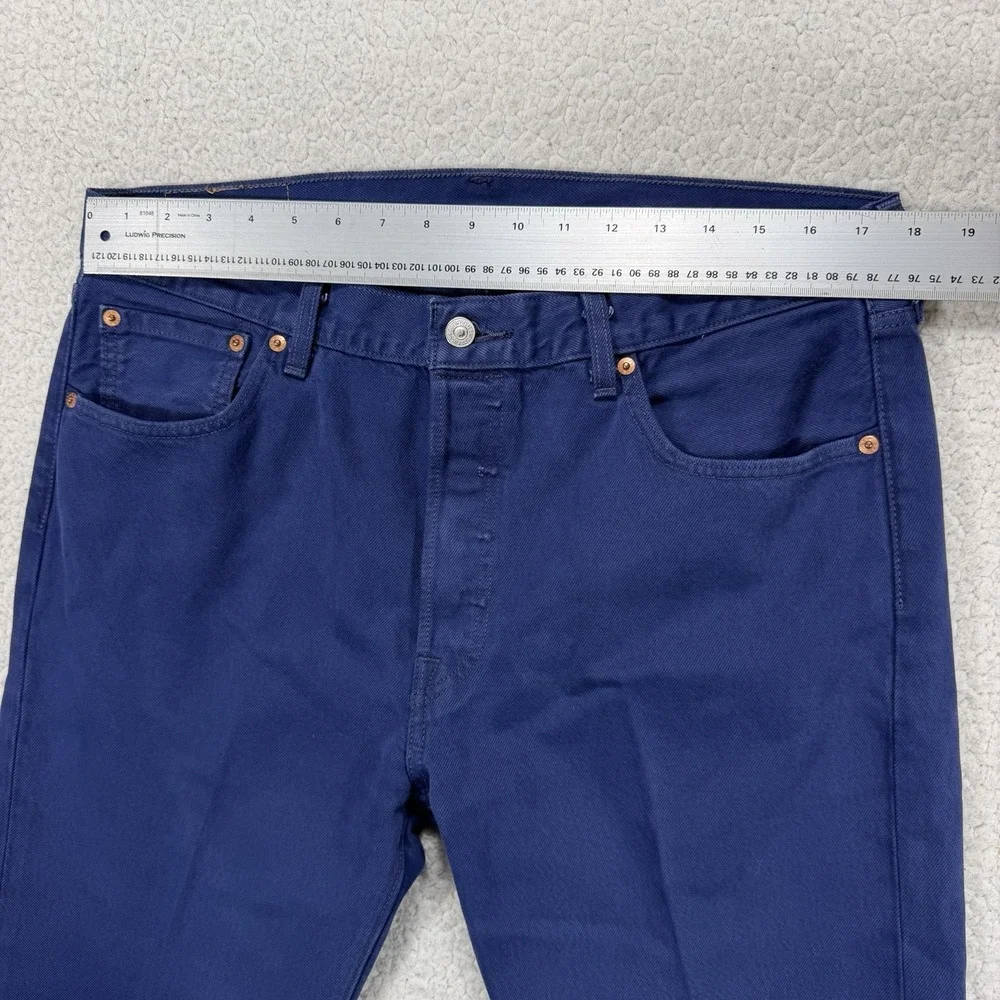 Levi's 501 Straight Jeans Mens 34x32 (Actual 35x32) Royal Blue Streetwear Grunge